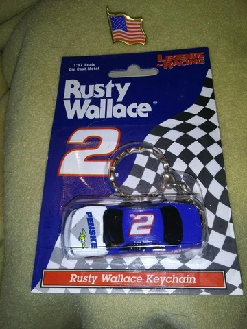 NASCAR/RARE RUSTY WALLACE #2/KEYCHAIN MODEL CAR/FREE AMERICAN FLAG PIN W/ORDER! Cover