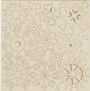 Stamperia CHIPS DECORATIVOS - 5,5" X 5,5" - GOTAS DE ROCÍO - COPOS DE NIEVE - Imagen 1 de 2