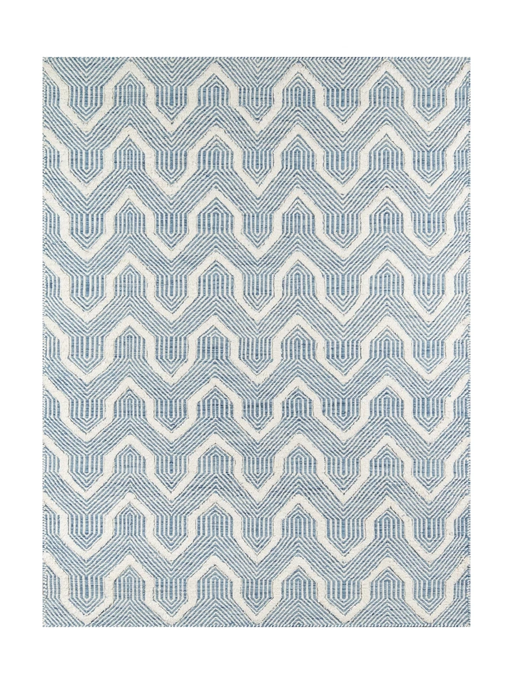 Erin Gates by Momeni Langdon Prince Blue Hand Woven Wool Area Rug 5' X 8' - Image 1 of 4
