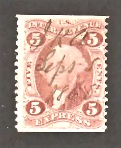 U.S. Revenue ~ Scott R25b ~ PART PERFORATE ~ 5c Red ~ EXPRESS ~ Used - Picture 1 of 1