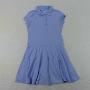 The Childrens Place Dress Girls Medium 7/8 Blue Pique Polo Cotton Short Sleeve - Picture 1 of 13