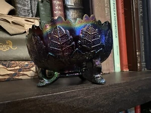 Vintage Fenton Amethyst Carnival Glass 3 Footed Candy Nut Dish 4.5 Inch -V02 - Picture 1 of 7