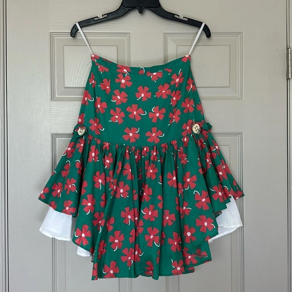 MANOUSH Mujer Falda Forrada Algodón Floral Talla S Foto 1 de 4