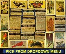 1959 -1974 Brooke Bond / Red Rose Tea Cards, Black & Blue Stripe cards U-Pick-1