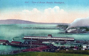 Postal View of Harbor Everett Washington - Imagen 1 de 2