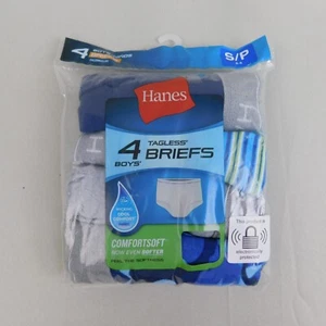 4 Pair Hanes Boy's Tagless ComfortSoft Briefs Underwear - 6-8 Small #4512 - Picture 1 of 7