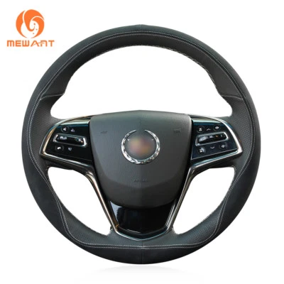 Cubierta de volante de cuero gamuza negra MEWANT para Cadillac ATS CTS 2014-2016 Foto 1 de 4