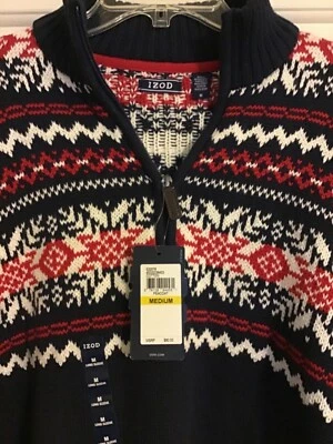 Izod Suéter 1/4 Cremallera Talla M Nuevo Con Etiquetas 80 Foto 1 de 2