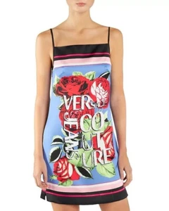 NEW Versace Jeans Couture Womens Envers Satin Panel Slip Dress Size 36 US 0 NWT - Picture 1 of 2