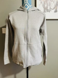 ADIDAS Girl's ZNE 2 Gray Zip Hooded Sweatshirt Track Top Cw0763 Size 14Y - Picture 1 of 7