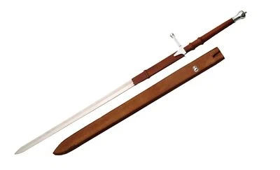 52" Scottish William Wallace Sword With Leather Sheath Stainless Steel Blade - Image 1 of 3