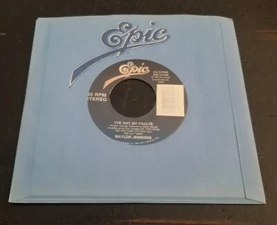 WAYLON JENNINGS "I'VE GOT MY FAULTS/TOO DUMB FOR NEW YORK CITY" Vinyl Record! - Image 1 of 2