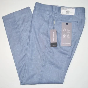 Pantalones de vestir nuevos con etiquetas Michael Kors calce clásico elásticos azul claro frente plano 36 x 34 - Imagen 1 de 4