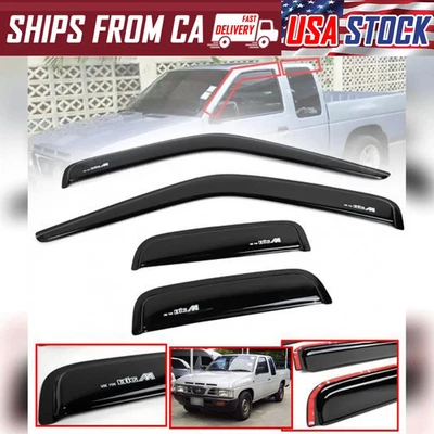 Wind Deflector Weather Guard Black For Nissan Navara Big-M D21 Pickup 1989-97 - Image 1 of 4