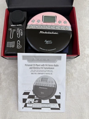 Studebaker SB3705BW Personal CD Player FM Radio Anti-skip and FM Transmitter New - Image 1 of 2