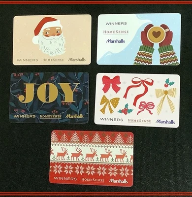 🇨🇦 CANADA 2025 CHRISTMAS WINNERS/ HOMESENSE /MARSHALLS GIFT CARD (5 CARDS) NEW - Image 1 of 2