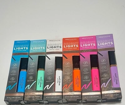 Profusion Cosmetics Bling It On Pastel and Neon Eyeliner Lot Of 6 Fine Tip NEW - Image 1 of 3