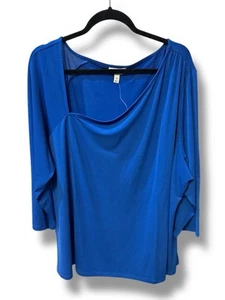 Shavonne Dorsey Plus Size Top 3/4 sleeve Royal Blue SZ 3X - NEW - Picture 1 of 2
