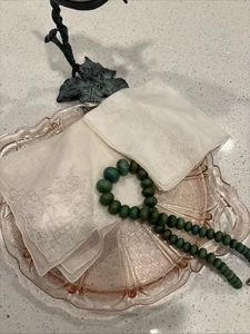 Vtg 2 Off White Handmade Appenzell , Embroidery Cutwork   Handkerchief Wedding, - Picture 1 of 5