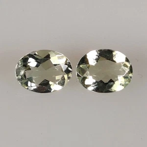 2.76 Ct Natural Green Amethyst High Luster Oval Cut Pair- 8682 - Picture 1 of 2