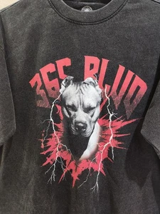 Acid Wash Black Pitbull Graphic Oversize T-Shirt Men’s NWOT Y2K Style Sz XL - Picture 1 of 5
