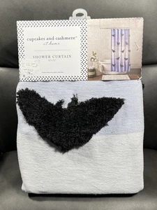 Cupcakes and Cashmere Shower Curtain Halloween 3D Drawing Black BAT NEW! (READ) - Picture 1 of 9