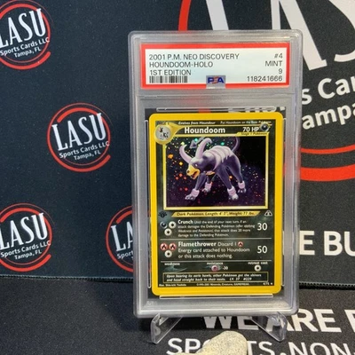 Pokemon Houndoom Neo Discovery 1st Edition Holo Rare #4 PSA 9 Mint - Image 1 of 2