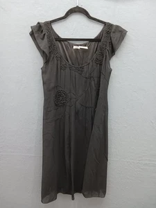 Leon Max Limited Edition Women's Shift Midi Dress S Black Crochet Trim - Picture 1 of 16