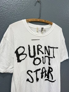 T-shirt vintage Y2K Juicy Couture bruciata stella bianca cotone taglia 2XL - Foto 1 di 4