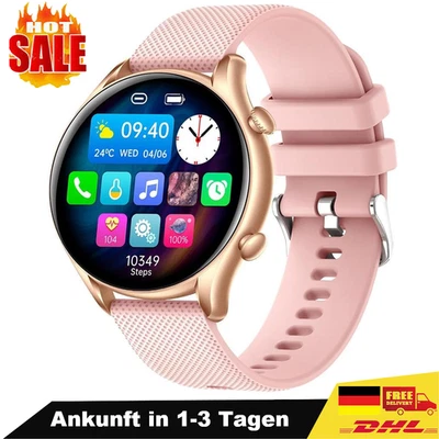 Für Samsung Xiaomi Smartwatch Armbanduhr Blutdruck Fitness Tracker Damen (Rosa) - Bild 1 von 4