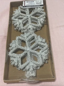 Broyhill 6 Stück Deko Perlen-Schneeflocken Ornamente, Weihnachten oder Hochzeit, weiß - Bild 1 von 8