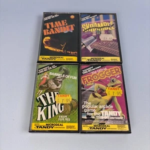 TIME BANDIT FROGGER SKRAMBLE KING TANDY TRS-80 COLOR COMPUTER GAME CASSETTE X4 - Picture 1 of 7