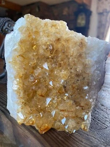 Premium Hochgradige Citrine Druzy 154 Mini Geode Cluster 549g H9xW9xD4.5cm - Bild 1 von 5