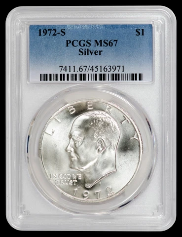 1972-S Silver Eisenhower (Ike) Dollar PCGS MS67 Cover