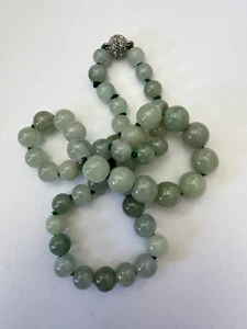 GRADE A natürliche GRÜNE AUTHENTISCHE BURMESISCHE Jadeit JADEPERLEN 18 ZOLL LANGER STRANG - Bild 1 von 5