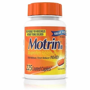 Motrin IB Ibuprofen 200 mg Pain Reliever & Fever Reducer Caplets 225 ct 2 Pack - Picture 1 of 5