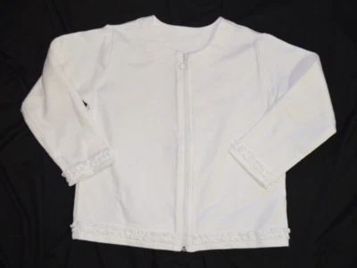 Cardigã HANNA DIFFERENTSON branco com zíper frontal novo com etiquetas tamanho 120 (EUA 6-7) - Imagem 1 de 3