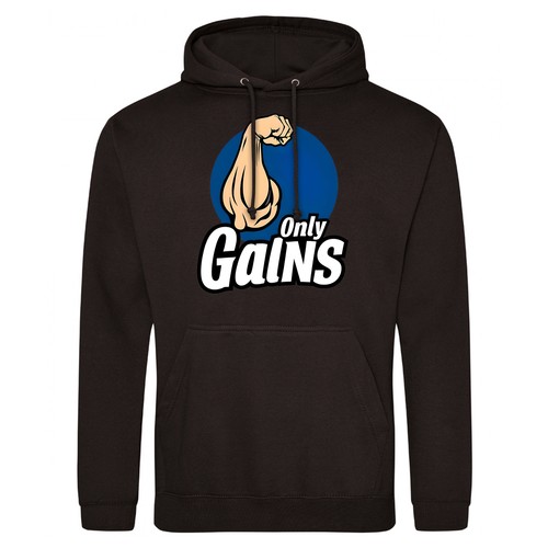 VETEMENTS Felpa con cappuccio palestra Only Gains regalo divertente per appassionati di fitness uomo e donna unisex