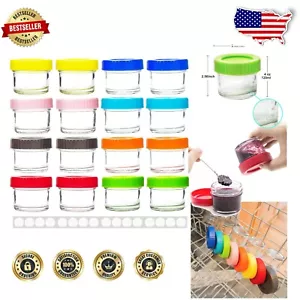 Multi-Color Glass Baby Food Storage Set - 4 oz Airtight Containers, 16 Pieces - Picture 1 of 8