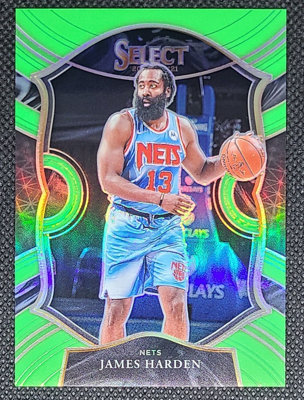 2020-21 Panini Select Concourse Neon Green Prizm /75 James Harden #12