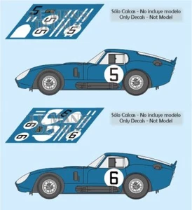 Decals AC Shelby Cobra Daytona Le Mans 1964 5 6 1:32 1:24 1:43 1:18 Slot Decals - Picture 1 of 3