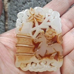Chinese jade Antique hand-carved pendant  ancient jade horse  card  statue 3429 - Picture 1 of 8