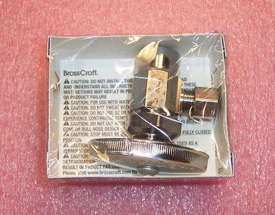QTY (1) R09X-C BrassCraft 1/2" NOMINAL SWEAT ANGLE STOP 1/4"-OD CHROME NEW