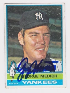 Autogrammkarte George Medich New York Yankees 1976 Topps #146 mit Echtheitszertifikat - Bild 1 von 1