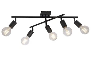 Decken Leuchte Leuchte Fassung 5-fach schwarz Design Wohnzimmer Unterputz Lampe - Bild 1 von 5
