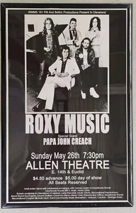 Roxy Music gerahmtes Konzertposter, 1974 Cleveland - Bild 1 von 2