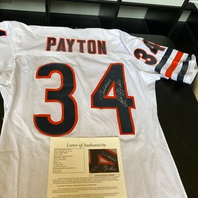Impresionante Camiseta Walter Payton "Sweetness" Firmada Años 80 Chicago Bears Certificado de Autenticidad JSA Foto 1 de 4