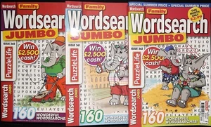 Wordsearch Books x 3 Family Jumbo Magazine issues 360-362 NEW 480 Puzzles - Picture 1 of 14