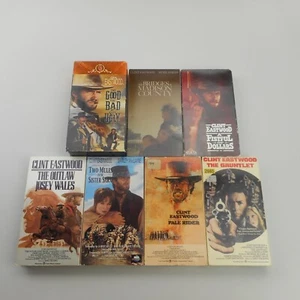 Clint Eastwood Movie VHS Cassette Tape Set Lot of 7 Mixed Cowboy Action Modern - Picture 1 of 10