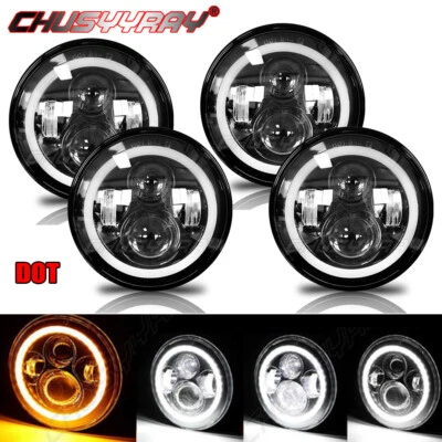 5.75" LED Headlight Sealed DRL Angel Eyes for 1960-65 GMC 1000 1500 2500 Series - Image 1 of 4